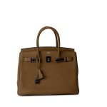 Birkin 30 Bronze Doré / Bleu Brume Veau Togo Leather Palladium Plated Z Stamp - Image 2