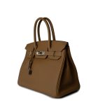Birkin 30 Bronze Doré / Bleu Brume Veau Togo Leather Palladium Plated Z Stamp - Image 4