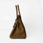 Birkin 30 Bronze Doré / Bleu Brume Veau Togo Leather Palladium Plated Z Stamp - Image 9