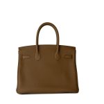 Birkin 30 Bronze Doré / Bleu Brume Veau Togo Leather Palladium Plated Z Stamp - Image 10
