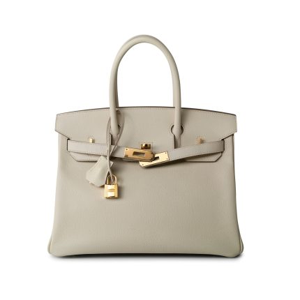 Birkin 30 Craie Veau Epsom Leather Gold Plated C Stamp