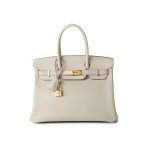 Birkin 30 Craie Veau Epsom Leather Gold Plated C Stamp - Image 7