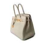 Birkin 30 Craie Veau Epsom Leather Gold Plated C Stamp - Image 9