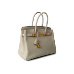 Birkin 30 Craie Veau Epsom Leather Gold Plated C Stamp - Image 13