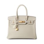 Birkin 30 Craie Veau Epsom Leather Gold Plated C Stamp - Image 16