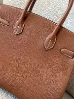 Birkin 30 Gold Veau Togo leather Gold plated 2022 U stamp - Image 6