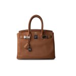 Birkin 30 Gold Veau Togo Palladium Plated Y Stamp - Image 3