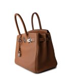 Birkin 30 Gold Veau Togo Palladium Plated Y Stamp - Image 10