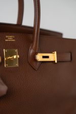 Birkin 35 Brown Ardennes Leather Gold Plated Z Circle Stamp - Image 2