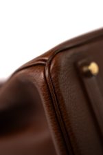 Birkin 35 Brown Ardennes Leather Gold Plated Z Circle Stamp - Image 4