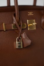 Birkin 35 Brown Ardennes Leather Gold Plated Z Circle Stamp - Image 8