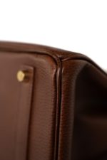 Birkin 35 Brown Ardennes Leather Gold Plated Z Circle Stamp - Image 9
