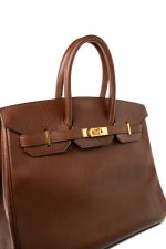 Birkin 35 Brown Ardennes Leather Gold Plated Z Circle Stamp - Image 21