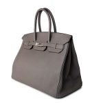 Birkin 35 Etain Veau Togo Leather Palladium Plated 2017 A - Image 6