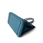 Birkin 30 Blue Jean Togo Palladium Plated H Square Stamp - Image 5