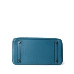 Birkin 30 Blue Jean Togo Palladium Plated H Square Stamp - Image 8