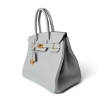 Hermes Birkin 30 Togo Blue Glacier Gold Plated T Stamp - Image 9
