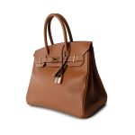 Birkin 30 Gold Courchevel Leather Gold Plated Hardware G Square Stamp - Image 2