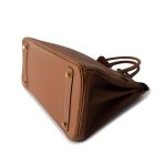 Birkin 30 Gold Courchevel Leather Gold Plated Hardware G Square Stamp - Image 9
