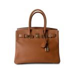 Birkin 30 Gold Courchevel Leather Gold Plated Hardware G Square Stamp - Image 13