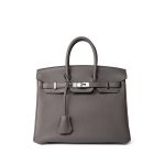 Birkin 25 Gris Etain Palladium Plated  C Stamp