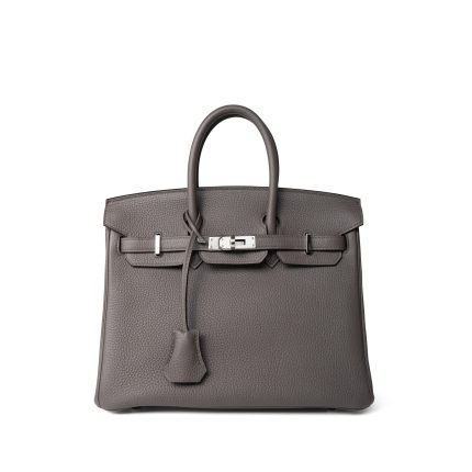 Birkin 25 Gris Etain Palladium Plated  C Stamp