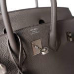 Birkin 25 Gris Etain Palladium Plated  C Stamp - Image 8