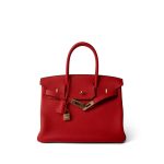 Birkin 30 Rouge de Coeur Togo Gold Plated D Stamp - Image 2