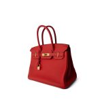 Birkin 30 Rouge de Coeur Togo Gold Plated D Stamp - Image 9