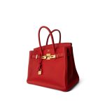 Birkin 30 Rouge de Coeur Togo Gold Plated D Stamp - Image 10
