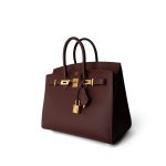 Birkin Sellier 25 Rouge H Veau Madame Leather Gold Plated Z Stamp - Image 2