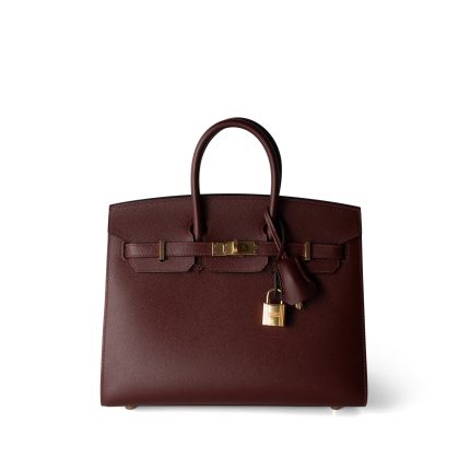 Birkin Sellier 25 Rouge H Veau Madame Leather Gold Plated Z Stamp