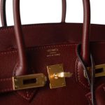 Birkin Sellier 25 Rouge H Veau Madame Leather Gold Plated Z Stamp - Image 3