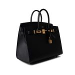Birkin Sellier 25 Black Veau Epsom Leather Gold Plated Hardware Z Stamp - Image 2