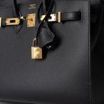 Birkin Sellier 25 Black Veau Epsom Leather Gold Plated Hardware Z Stamp - Image 4