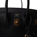 Birkin Sellier 25 Black Veau Epsom Leather Gold Plated Hardware Z Stamp - Image 10