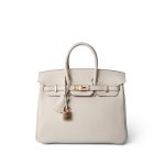 Birkin 25 Craie Togo Rose Gold Plated Z Stamp