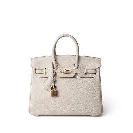 Birkin 25 Craie Togo Rose Gold Plated Z Stamp