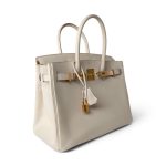 Birkin 30 Craie Veau Epsom Gold Plated C Stamp - Image 7