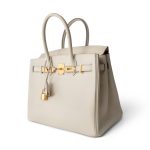 Birkin 30 Craie Veau Epsom Gold Plated C Stamp - Image 8