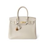 Birkin 30 Craie Veau Epsom Gold Plated C Stamp