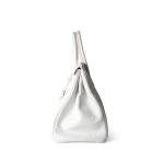 Birkin 30 White Taurillon Clemence Leather Palladium Plated I Square Stamp - Image 2