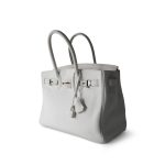 Birkin 30 White Taurillon Clemence Leather Palladium Plated I Square Stamp - Image 17