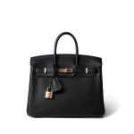 Birkin 25 Black Togo Rose Gold Plated Y Stamp