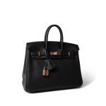 Birkin 25 Black Togo Rose Gold Plated Y Stamp - Image 11