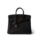 Birkin 25 Noir Black Veau Togo Leather Gold Hardware - Image 8