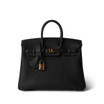 Birkin 25 Noir Black Veau Togo Leather Gold Hardware - Image 2