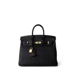 Birkin 25 Noir Veau Togo Gold Plated Z Stamp