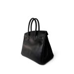 Birkin 30 Black Box Calfskin Gold Plated G Square Stamp - Image 11