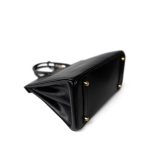Birkin 30 Black Box Calfskin Gold Plated G Square Stamp - Image 6